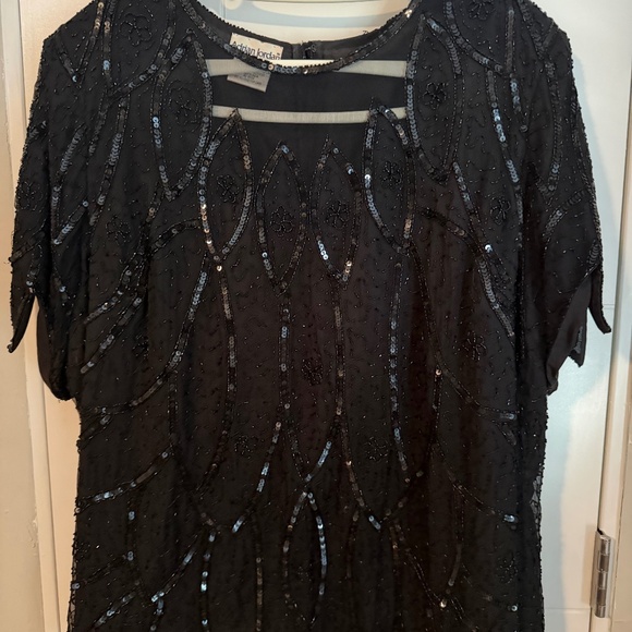 PLUS SIZE Evening Blouse (Black, 3X) and Long Skirt (Black, 22/24) - Picture 1 of 6